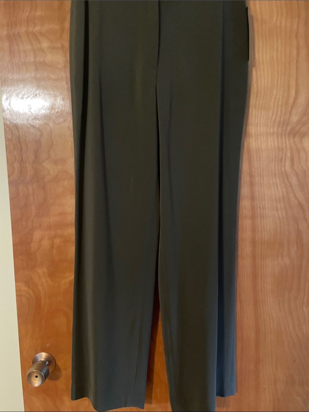 Women’s Two-Piece Olive Green Pantsuit - Classic Tailored Blazer & Trousers - Picture 5 of 5